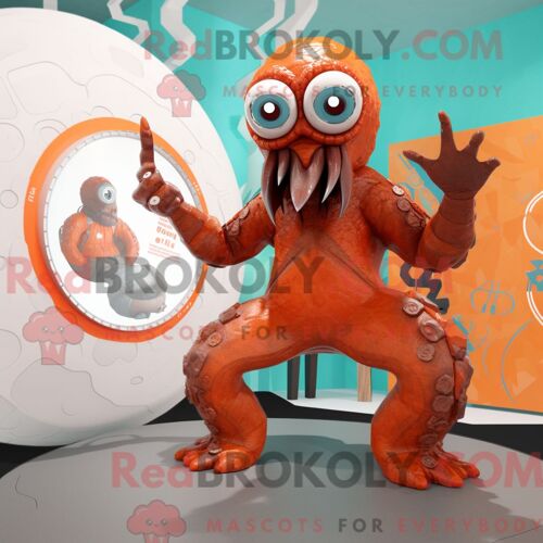 Personnage De Costume De Mascotte Redbrokoly Rust Hydra Habillé Avec Un Maillot De Bain Et Des Bagues