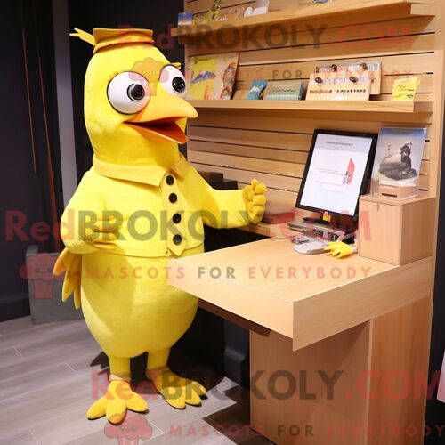 Costume De Mascotte Redbrokoly D Utahraptor Orange Habillé D Un T-Shirt Graphique Et De Montres Numériques