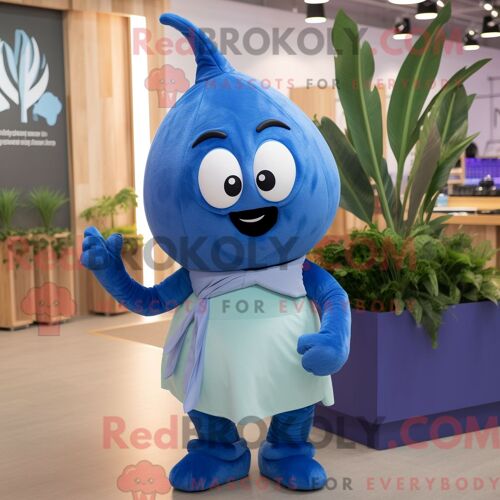 Costume De Mascotte Redbrokoly D Oignon Bleu Habillé Avec Un Body Et Des Cravates