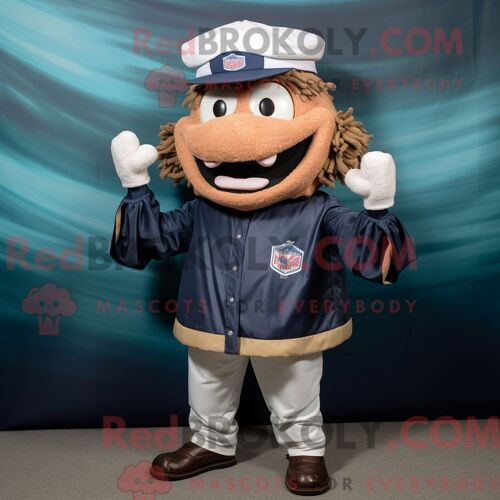 Costume De Mascotte Redbrokoly De Filet De Volley-Ball Noir Personnage Habillé D Une Robe Portefeuille Et D Épingles À Chapeau