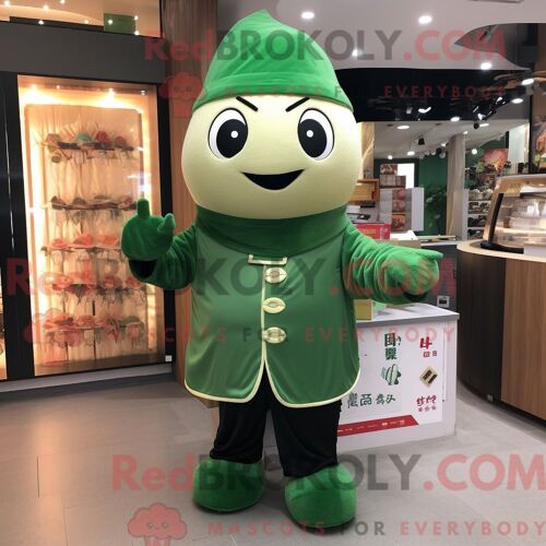 Personnage De Costume De Mascotte Redbrokoly De Frites Habillé D Une Robe Portefeuille Et D Épingles À Châle