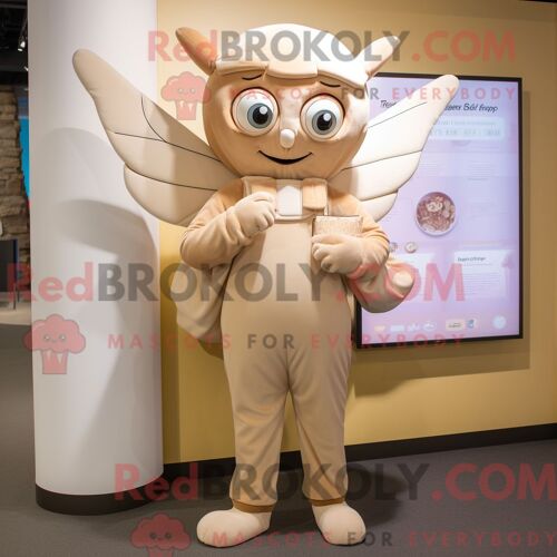 Personnage De Costume De Mascotte Redbrokoly De Fée Des Dents Tan Habillé Avec Une Combinaison Et Des Sacs À Main