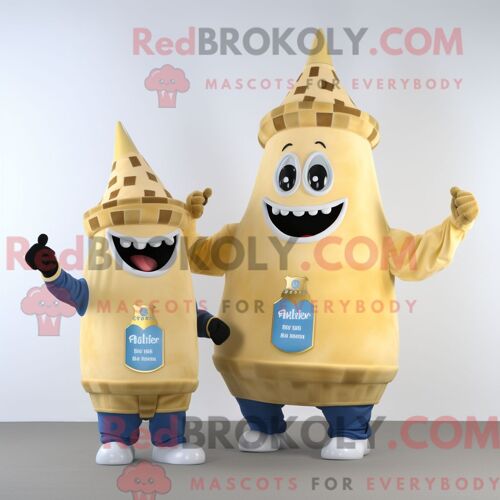 Personnage De Costume De Mascotte Redbrokoly De Bouteille De Lait En Or Habillé D Un Pull Et De Montres Numériques