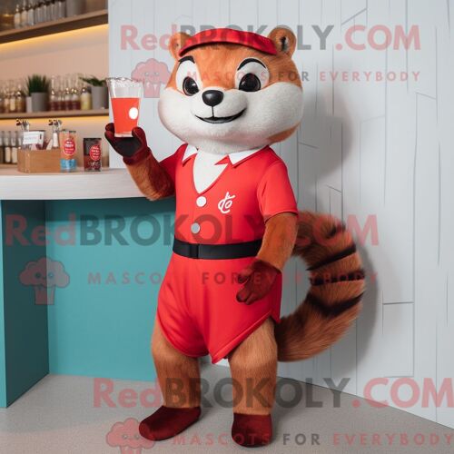 Costume De Mascotte Redbrokoly De Soldat De La Marine Rouge Personnage Habillé D Une Combishort Et De Porte-Documents