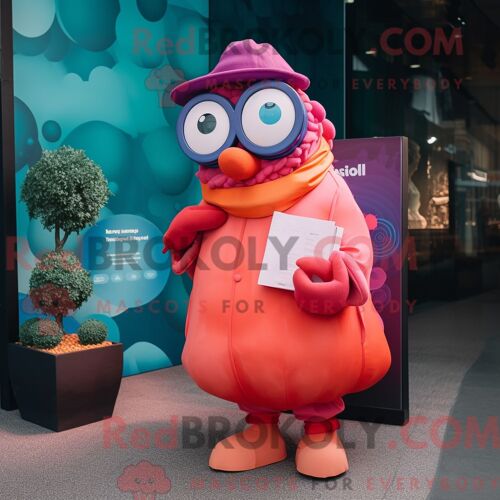 Personnage De Costume De Mascotte Redbrokoly De Champagne Vert Forêt Habillé Avec Une Barboteuse Et Des Boutons De Manchette