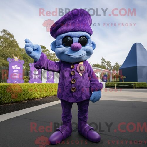 Personnage De Costume De Mascotte Redbrokoly De Cimetière Violet Habillé Avec Des Leggings Et Des Bérets