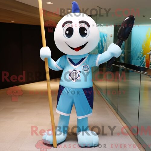Costume De Mascotte Redbrokoly De Bâton De Hockey Sur Glace Personnage Habillé D Un Maillot De Bain Une Pièce Et D Épingles À Cravate
