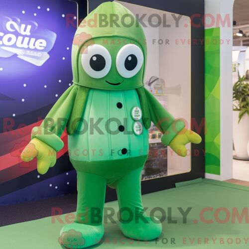 Costume De Mascotte Redbrokoly De Calmar Olive Habillé D Une Combinaison Et De Gants