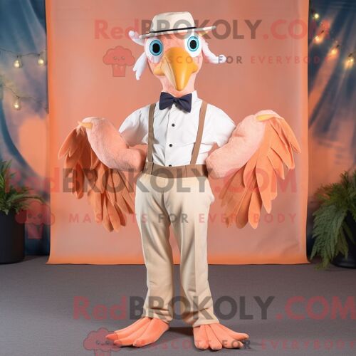 Costume De Mascotte Redbrokoly D Archeopteryx De Pêche Personnage Habillé D Un Pantalon Et De Noeuds Papillons