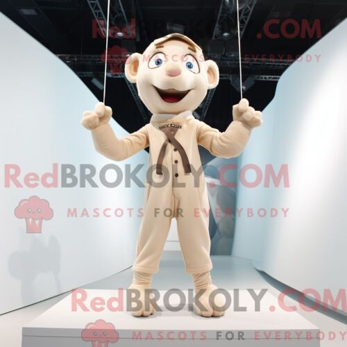 Costume Mascotte Redbrokoly De Puma Marron Personnage Habillé Avec Un Gilet Et Des Pinces À Chaussures