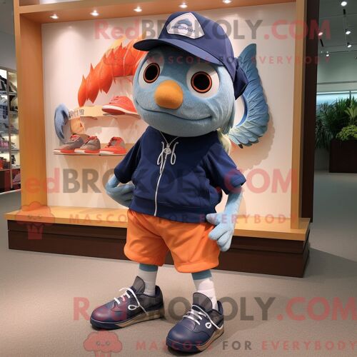 Costume De Mascotte Redbrokoly De Pomme Grise Habillé Avec Un Pull Et Des Chapeaux