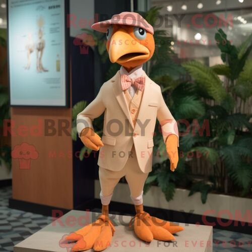 Costume De Mascotte Redbrokoly D Archeopteryx De Pêche Personnage Habillé D Un Pantalon Et De Noeuds Papillons