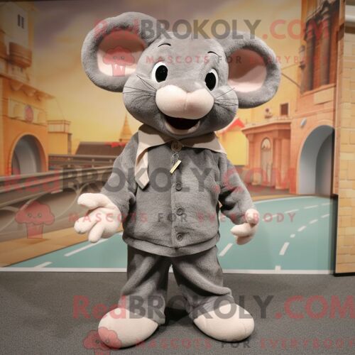 Costume De Mascotte Redbrokoly De Panthère Pêche Personnage Habillé Avec Une Robe Et Des Épingles De Châle