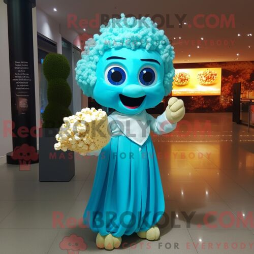 Mascotte Redbrokoly De Ceviche Noir Costume De Personnage Habillé Avec Une Robe Fourreau Et Des Bandeaux