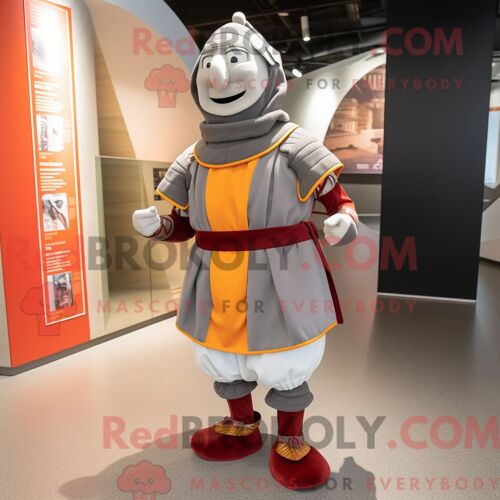 Personnage Mascotte Redbrokoly De La Garde Suisse Grise Habillé D Un T-Shirt Graphique Et De Bracelets De Cheville