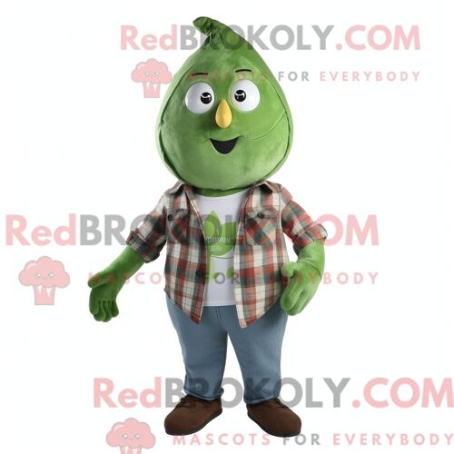Costume De Mascotte Redbrokoly De Bunch Of Shamrocks Marron Habillé Avec Un Col Roulé Et Des Lacets De Chaussures