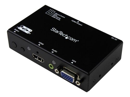 StarTech.com Switch 2x1 HDMI et VGA vers HDMI avec convertisseur VGA vers HDMI et commutation prioritaire - Commutateur HDMI / VGA - 1080p - Commutateur vidéo/audio - de bureau - pour P/N: SVA5N3NEUA