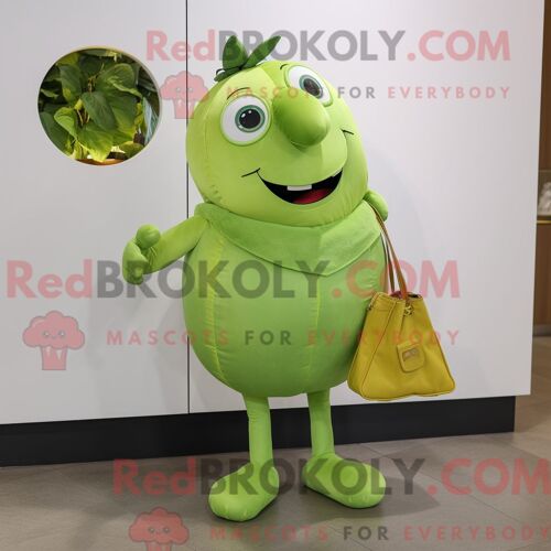 Costume De Mascotte Redbrokoly De Tan Television Habillé D Un T-Shirt Graphique Et De Cravates