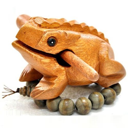 Argent Chanceux Grenouille Style Traditionnel En Bois Instrument De Musique Percussion Râpe Avec Bâton Enfants Jouet Musical Décompresser Jouets Cadeau