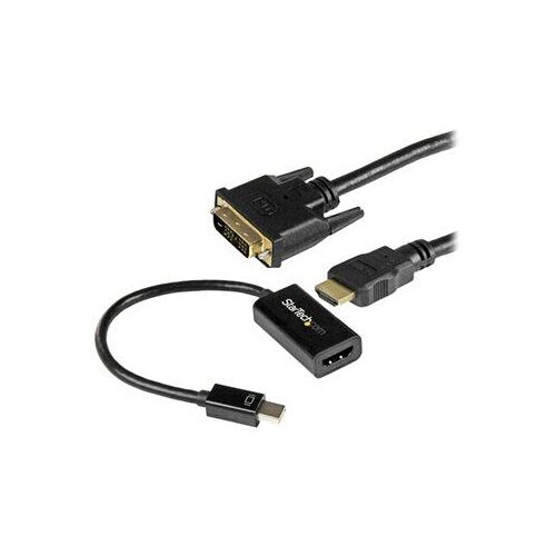 StarTech Kit de connectiques Mini DisplayPort vers DVI - Convertisseur actif Mini DP vers HDMI avec câble HDMI vers DVI de 1,8 m - Convertisseur vidéo - DisplayPort - DVI, HDMI