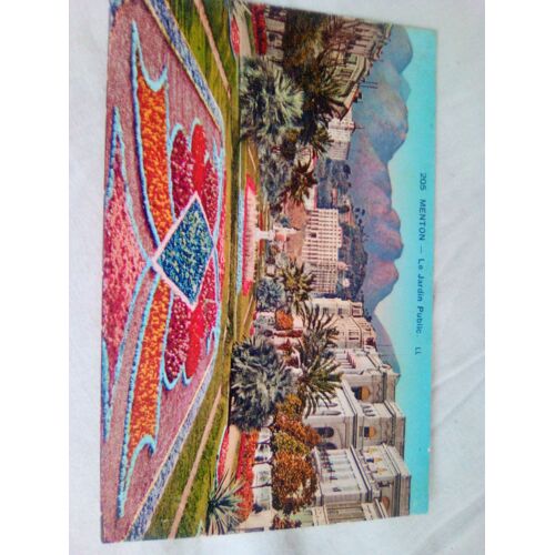 Carte Postale Ancienne Neuve Menton Le Jardin Public