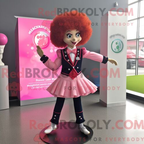 Costume De Mascotte Redbrokoly De Ballons En Forme De Coeur De Lavande Personnage Habillé Avec Un Cardigan Et Des Gants