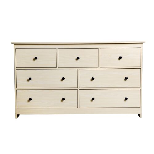 Buffet commode rangement avec 7 tiroirs beige 140x40x89cm