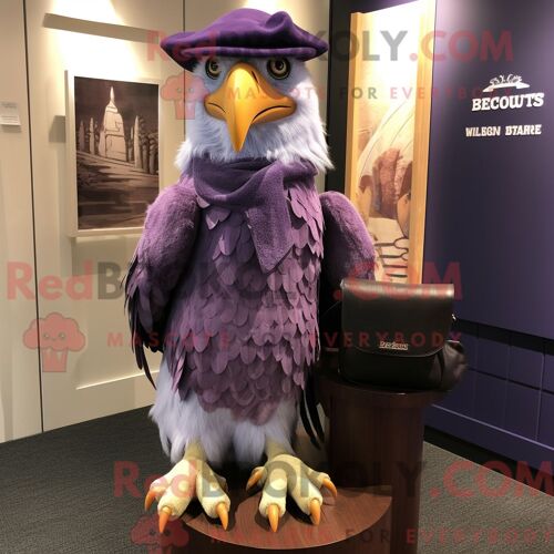 Costume Mascotte Redbrokoly D Aigle De Lavande Haast Personnage Habillé Avec Une Jupe-Culotte Et Des Bérets