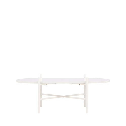Table basse ovale en bois 120x65,5cm - Blanc