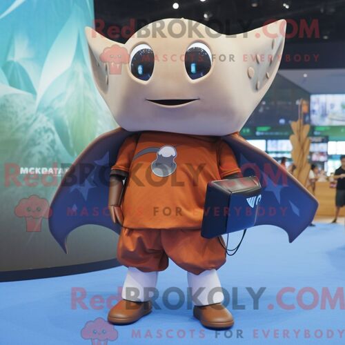 Costume De Mascotte Redbrokoly De Pop Corn Violet Personnage Habillé D Un Sweat-Shirt Et De Pinces À Cheveux