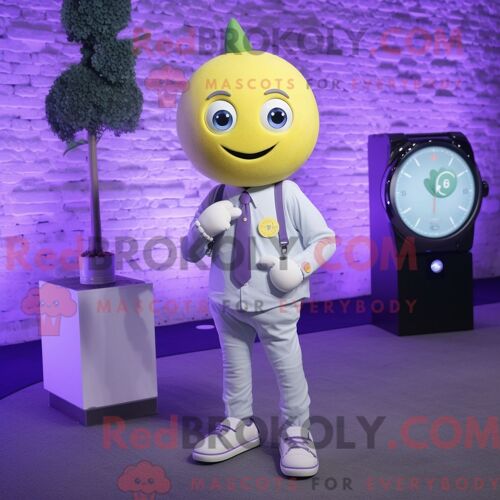 Costume De Mascotte Redbrokoly De Geai Bleu Lavande Habillé Avec Une Couverture Et Des Colliers