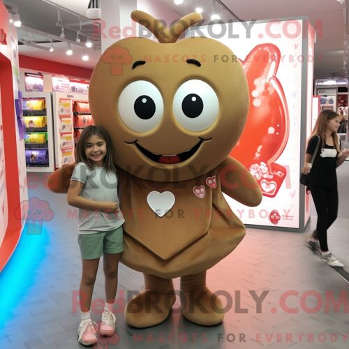 Personnage De Costume De Mascotte Redbrokoly D Abricot De Pêche Habillé Avec Un Pantalon Cargo Et Des Lunettes De Soleil