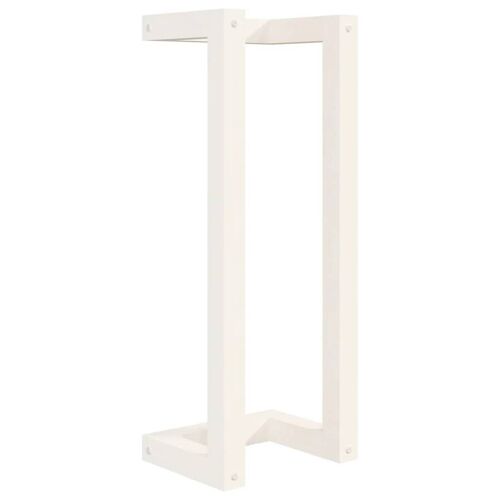 Porte-serviette blanc 23x18x60 cm bois de pin massif Helloshop26 02_0005514