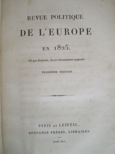 Revue Politique De L'europe En 1825