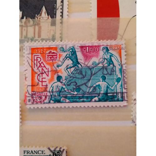 Timbre France 1961 Tournoi Du Cinquantenaire De La Fédération Française De Tennis De Table 1,10f 1977
