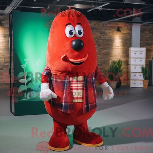Costume De Mascotte Redbrokoly De Dauphin Vert Habillé D Une Chemise En Flanelle Et De Cravates