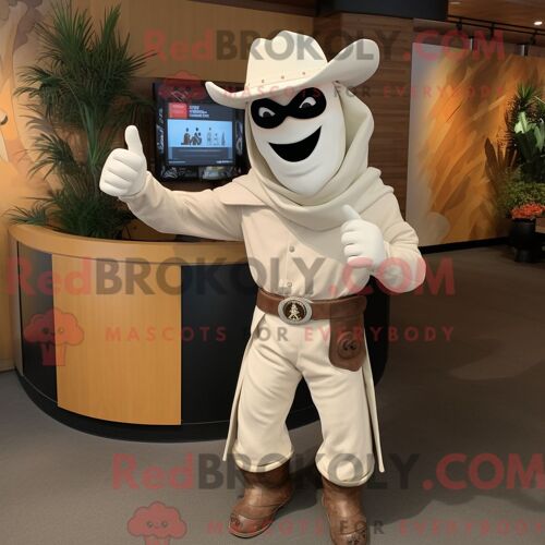 Costume Mascotte Redbrokoly De Fajitas Blanches Personnage Habillé D Une Veste En Cuir Et De Gants