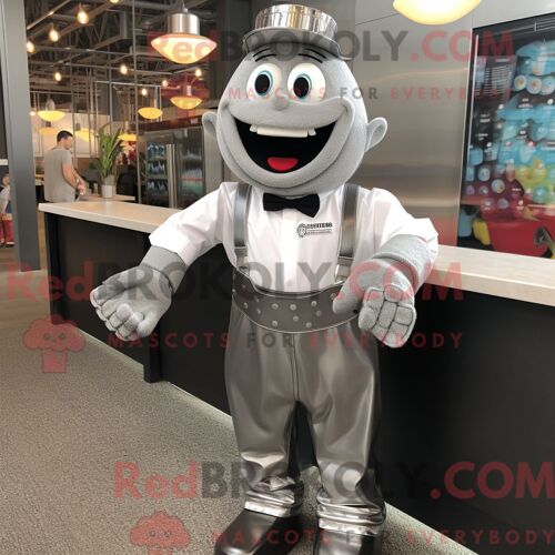 Costume De Mascotte Redbrokoly De Raquette De Tennis Argentée Habillé D Un Short De Course Et De Montres-Bracelets