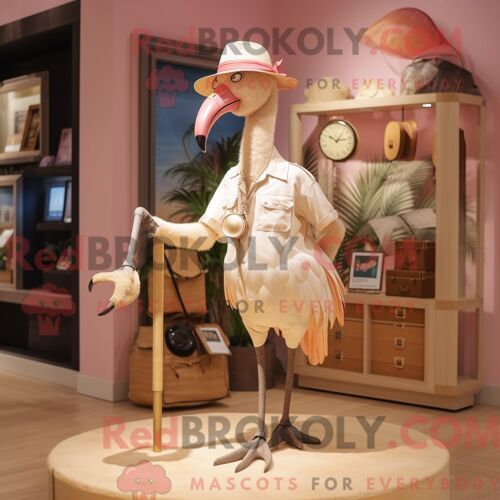 Costume Mascotte Redbrokoly De Fajitas Blanches Personnage Habillé D Une Veste En Cuir Et De Gants