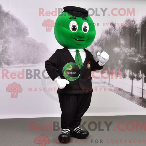 Personnage De Costume De Mascotte Redbrokoly De Prune Vert Forêt Habillé Avec Un Pantalon Habillé Et Des Montres Intelligentes