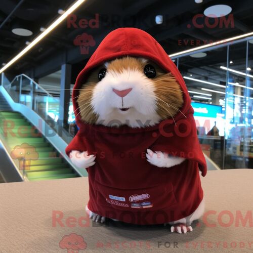 Costume De Mascotte Redbrokoly De Cochon D Inde Marron Habillé D Un Short Et De Châles