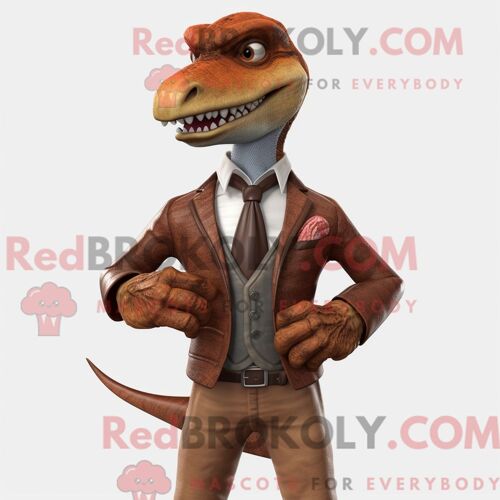Costume De Mascotte Redbrokoly De Vache En Jersey Olive Personnage Habillé Avec Un Polo Et Des Montres
