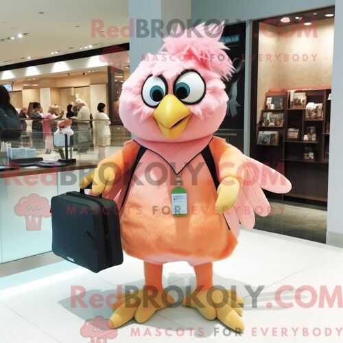 Costume De Mascotte Redbrokoly De Télévision Orange Personnage Habillé D Une Salopette Et D Épingles À Chapeau