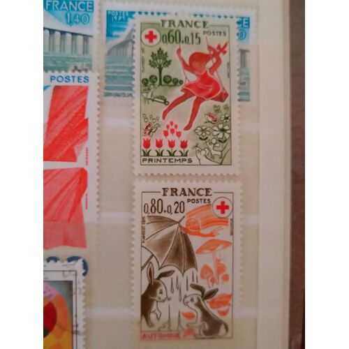 Timbre France Neufs 1860 1861 Croix-Rouge Les Saisons 1975
