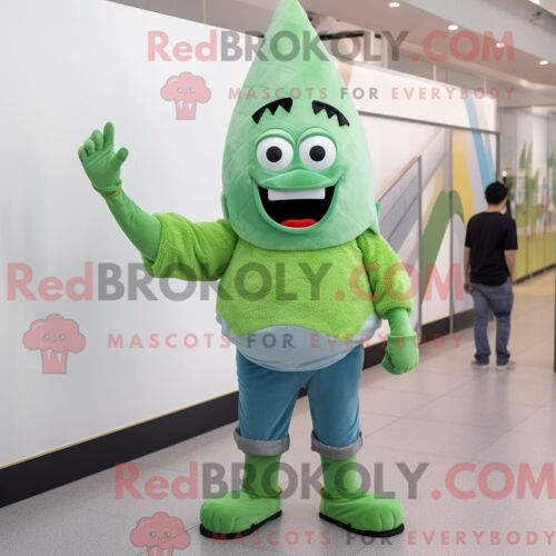 Mascotte Redbrokoly De Personnage De Chèvre Orange Habillé Avec Un Coupe-Vent Et Des Casquettes