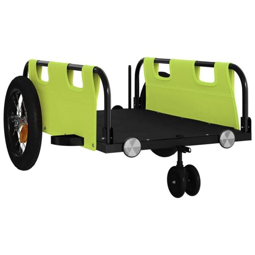 Remorque Chariot Transport De Vélo Tissu Oxford Fer Vert Helloshop26 02_0044407