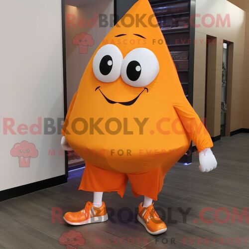 Costume De Mascotte Redbrokoly De Rayon Orange Personnage Habillé D Un Costume Et De Lacets De Chaussures
