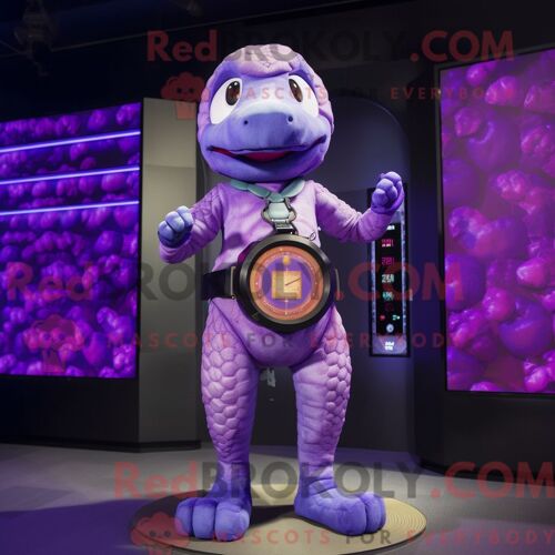 Costume De Mascotte Redbrokoly D Anaconda Violet Personnage Habillé D Un Body Et De Montres Numériques