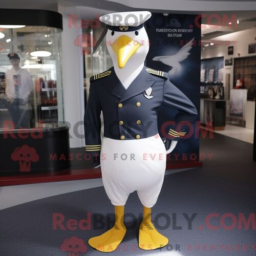 Costume De Mascotte Redbrokoly De Mouette Marine Personnage Habillé Avec Des Leggings Et Des Casquettes
