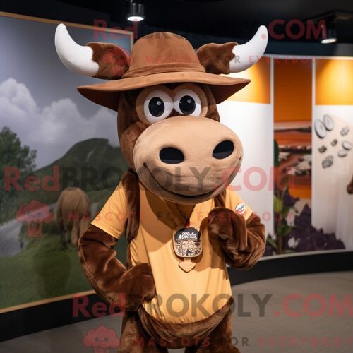Costume De Mascotte Redbrokoly De Mangouste Turquoise Habillé Avec Un Polo Et Des Épingles À Cheveux
